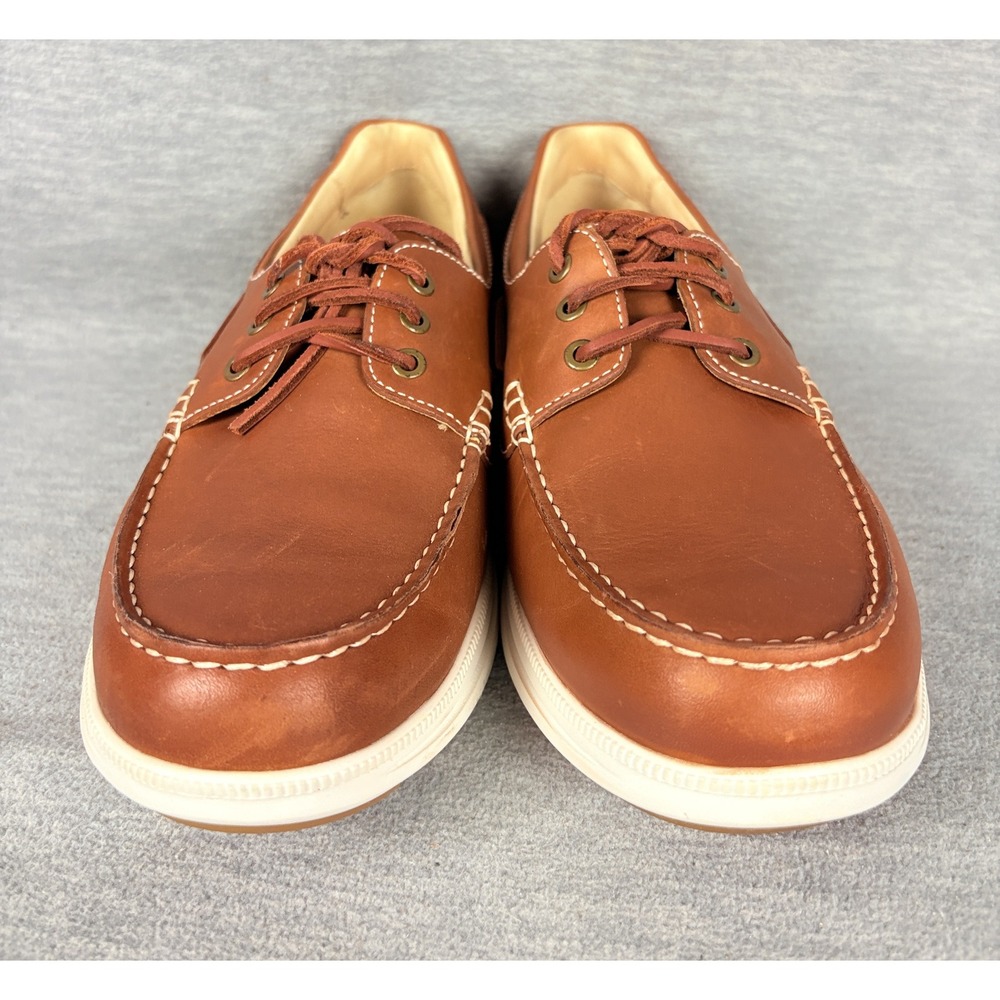 Samuel Hubbard New Endeavor Boat Shoes Mens 11.5 Brown Saddlebag Leather Casual - Picture 10 of 14